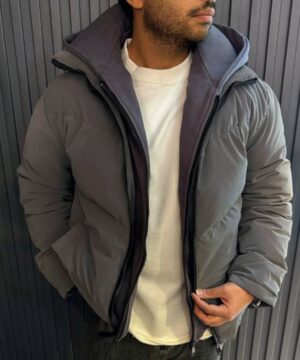 کاپشن سیلیکونی ضد آب دوتکه خاکستری
